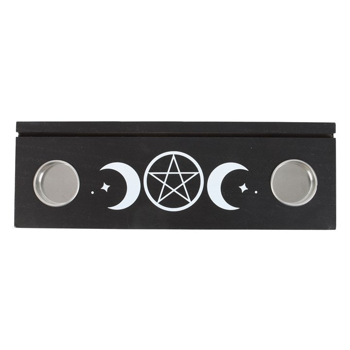 Black Triple Moon Tarot Card Stand Tealight Holder 🇬🇧