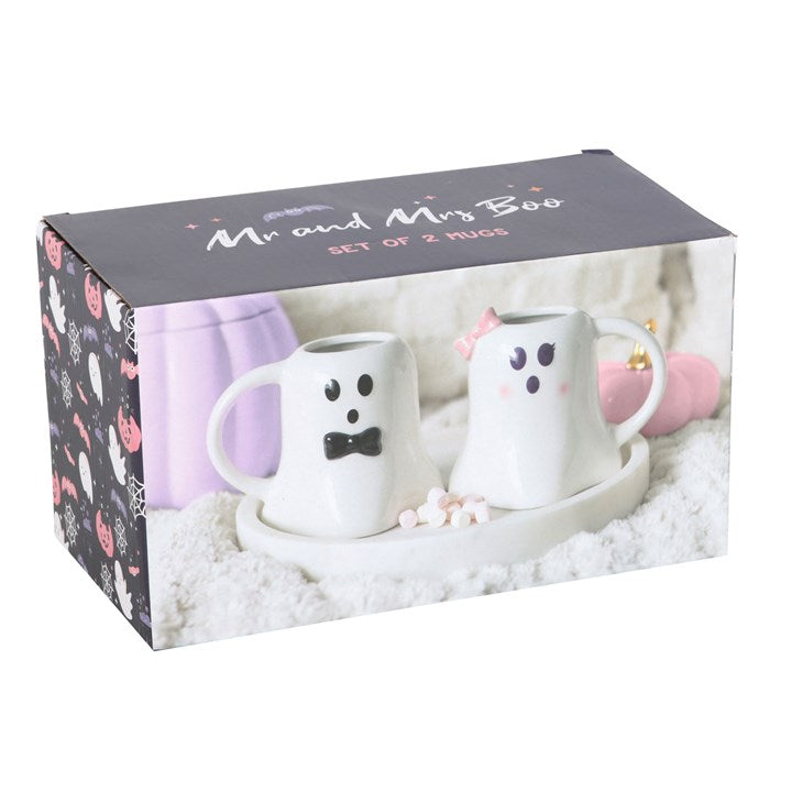 Mr and Mrs Boo Ghost Shaped Mug Set 🇬🇧