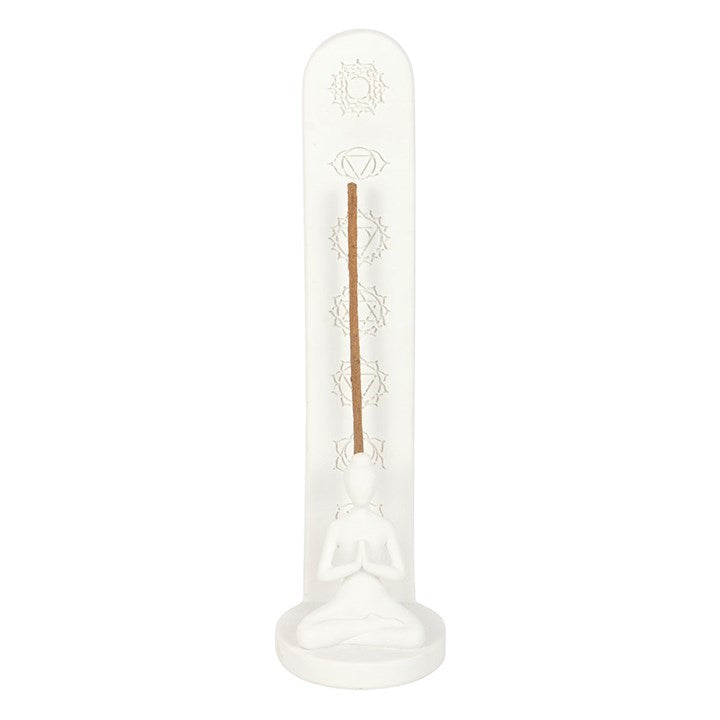 White Chakra and Yoga Pose Incense Stick Holder 🇬🇧