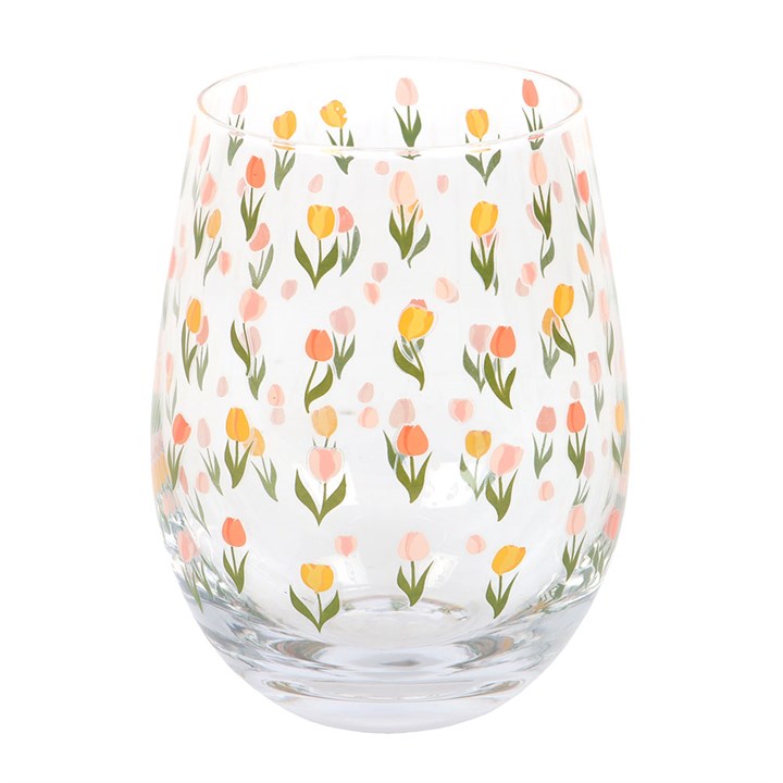 Tulip Print Stemless Glass 🇬🇧