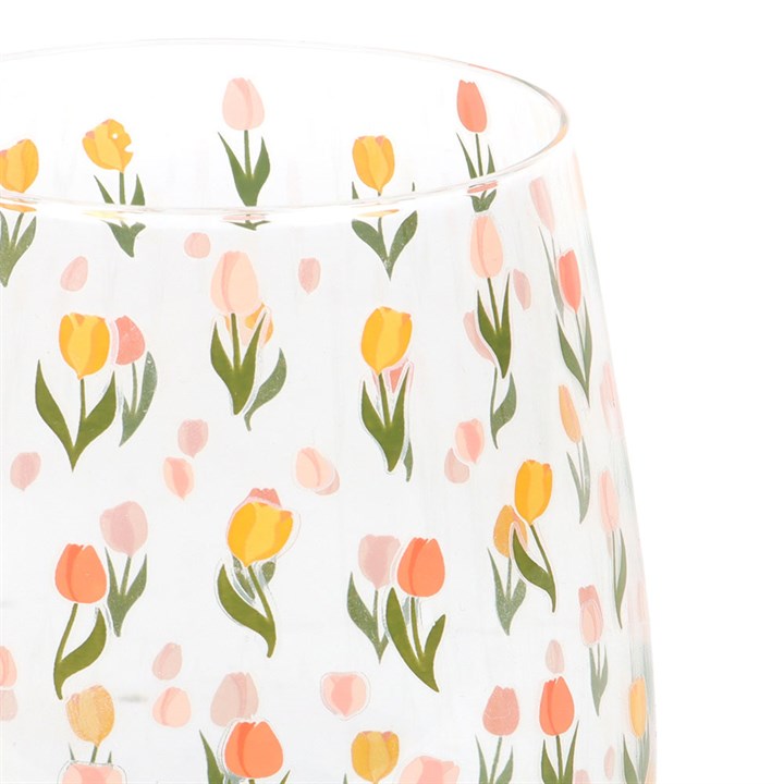 Tulip Print Stemless Glass 🇬🇧