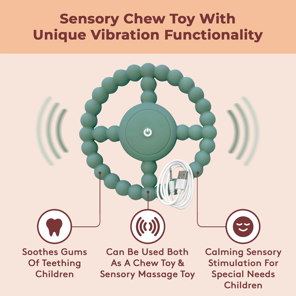 Vibrating Sensory Chew Toy - Autism Chew Toys & Baby Teething Toys 🇬🇧