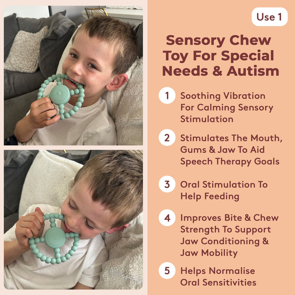 Vibrating Sensory Chew Toy - Autism Chew Toys & Baby Teething Toys 🇬🇧