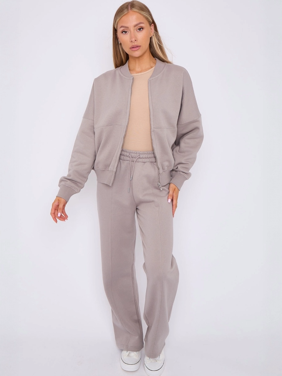 Oversized Bomber Style Fleece Zipper Co-ord 🇬🇧