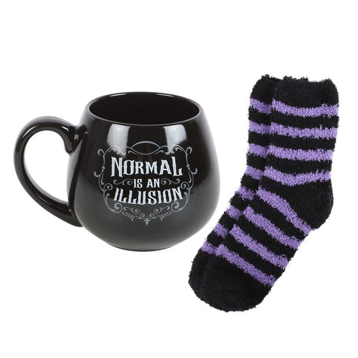 Normal is an Illusion Gothic Mug and Socks Set 🇬🇧