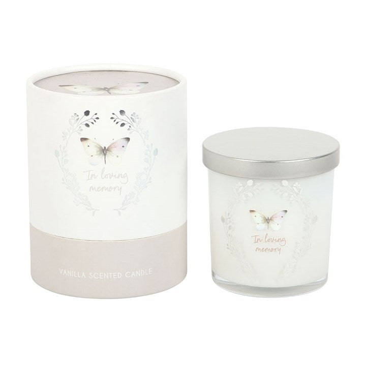 In Loving Memory White Butterfly Vanilla Candle 🇬🇧