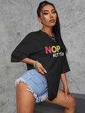 Ladies Oversized  Nope Not Today Short Sleeves T Shirt Top 🇬🇧