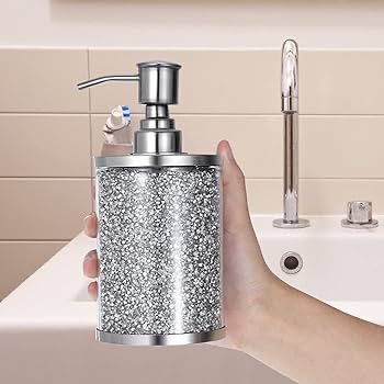 Soap Dispenser Dimond Mirrored crushed crystal (Silver)🇬🇧