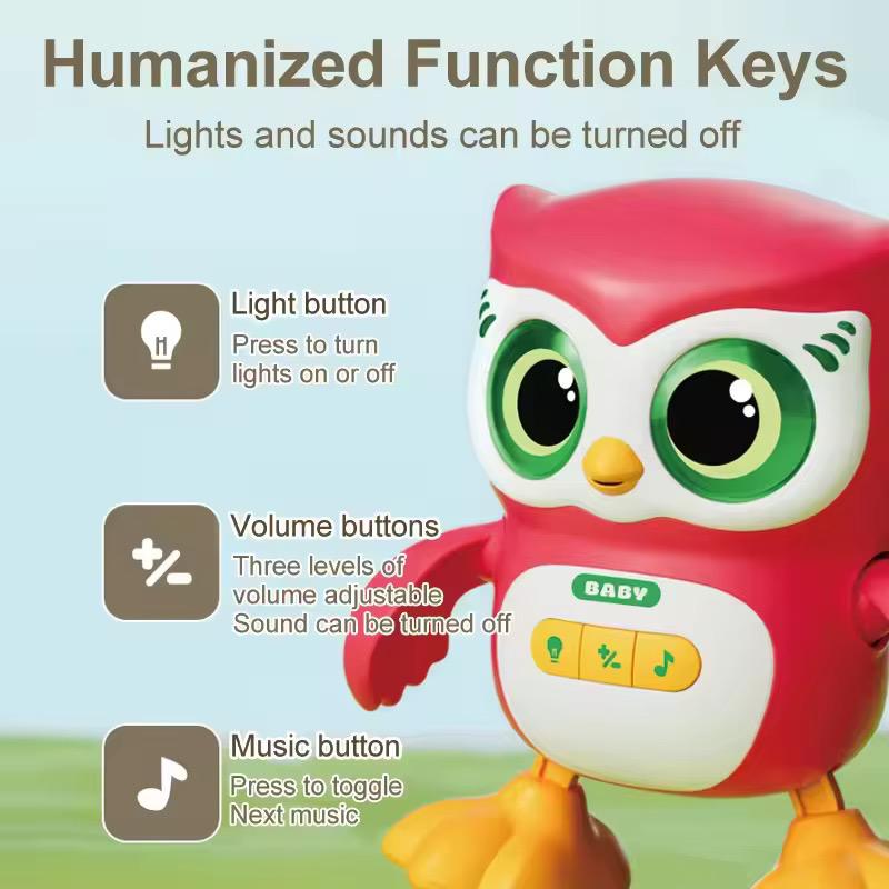 Electric toy, electric animal, dancing owl with buttons 🇬🇧