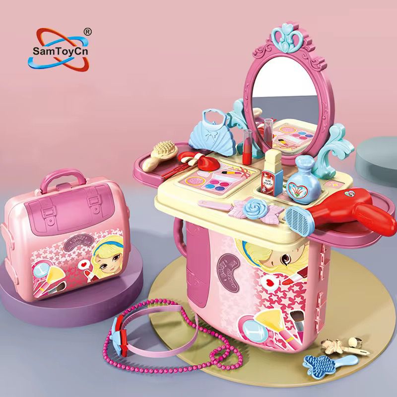 Children's Educational Backpack Schoolbag Baby Pretend Play Toy Dressing Table Set 🇬🇧
