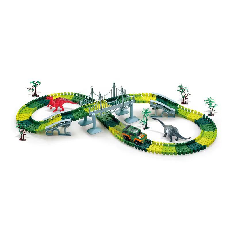 Fast Electric Dinosaur Track Car (No Night Light, 192 Pieces, Track 160 Pieces)🇬🇧