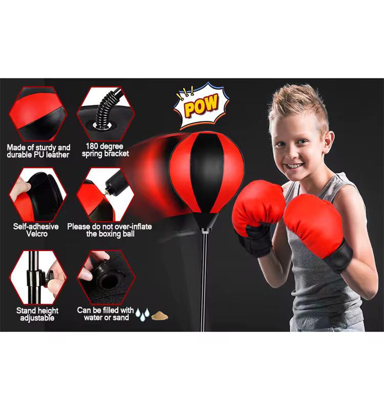 Foot pedal speed ball long tube + 22cm ball and a set of gloves🇬🇧