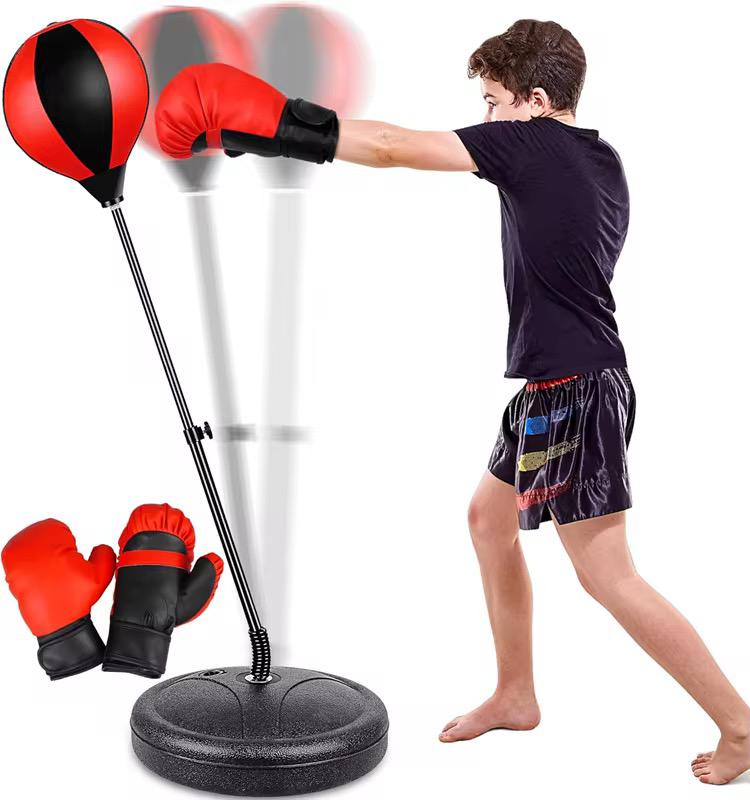 Foot pedal speed ball long tube + 22cm ball and a set of gloves🇬🇧