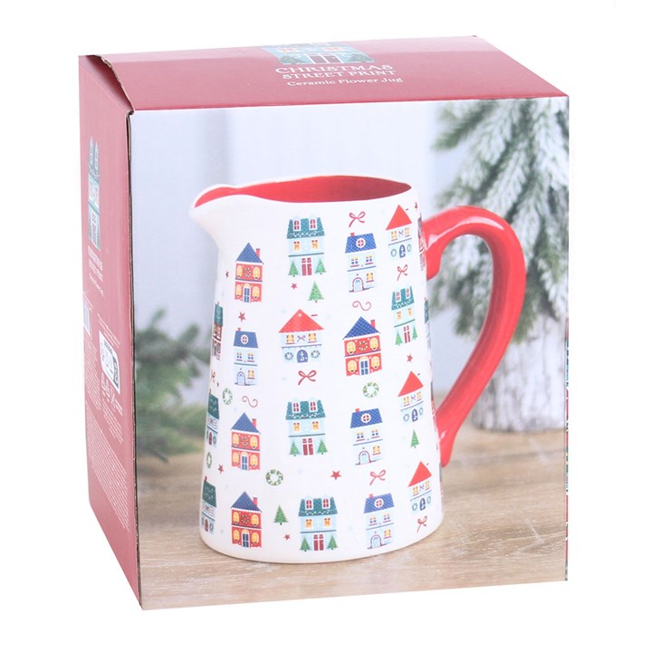 Christmas Street Print Ceramic Flower Jug 🇬🇧