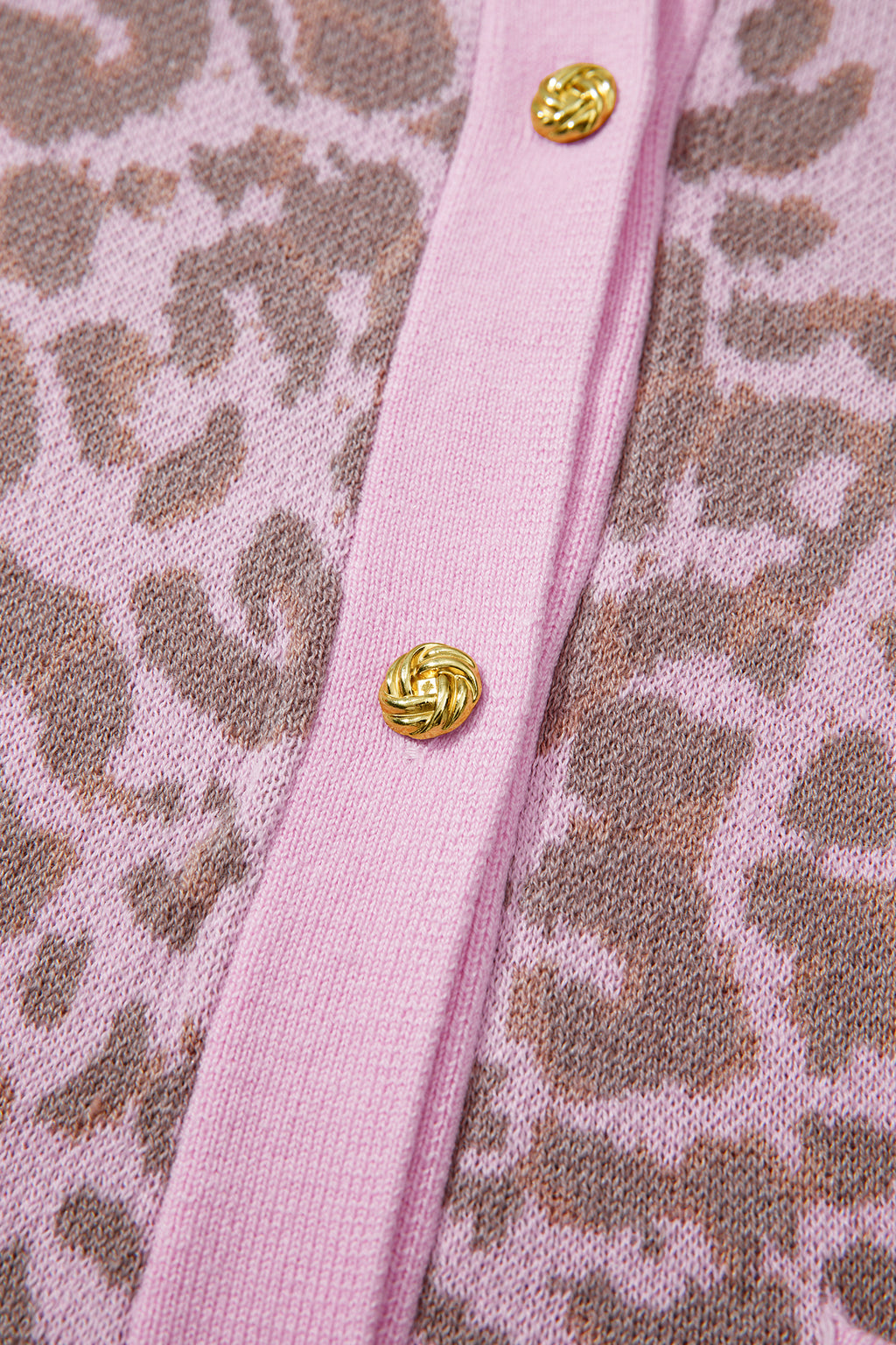 Pink Leopard Button Down Short Sleeve Sweater Cardigan 🇺🇸