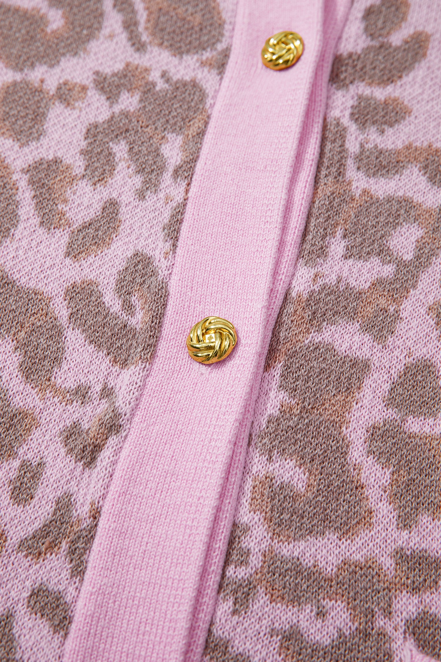 Pink Leopard Button Down Short Sleeve Sweater Cardigan 🇺🇸