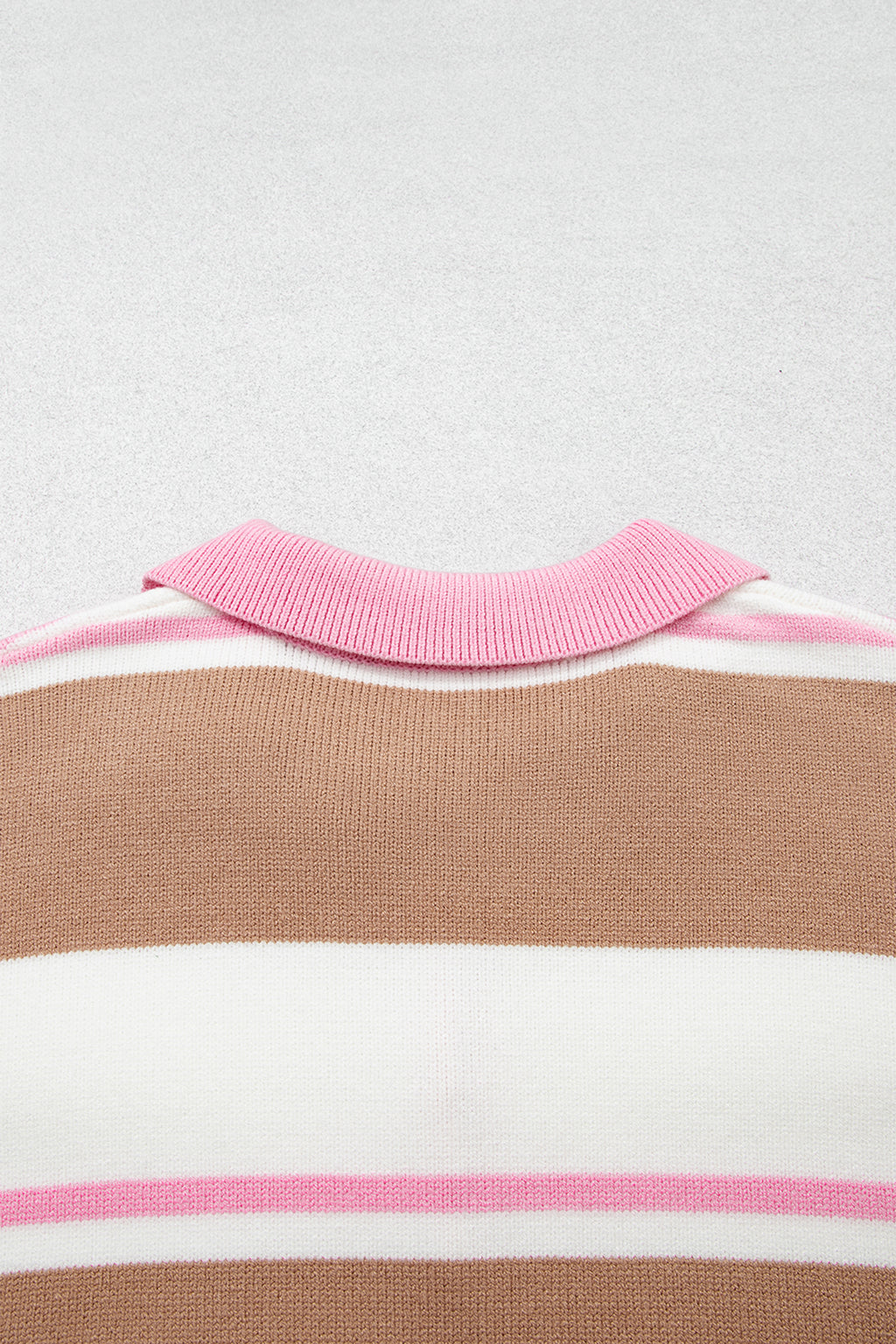 Pink Stripe Striped Colorblock V Neck Long Sleeve Tunic Sweater 🇺🇸