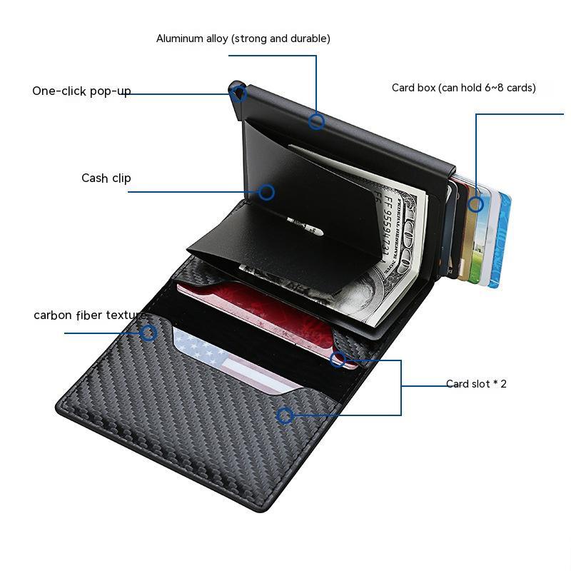 RFID Carbon Fiber Men's Wallet Aluminum Alloy 🇨🇳