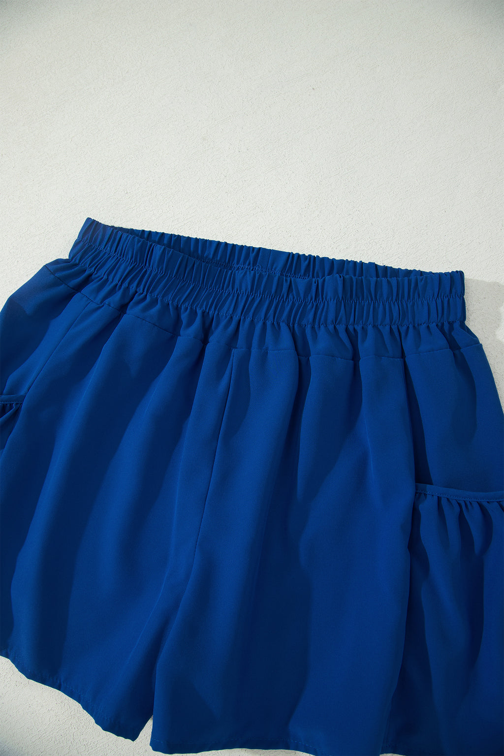 Dark Blue Ribbed Slim Tank Pocketed Wide Leg Shorts Set 🇺🇸
