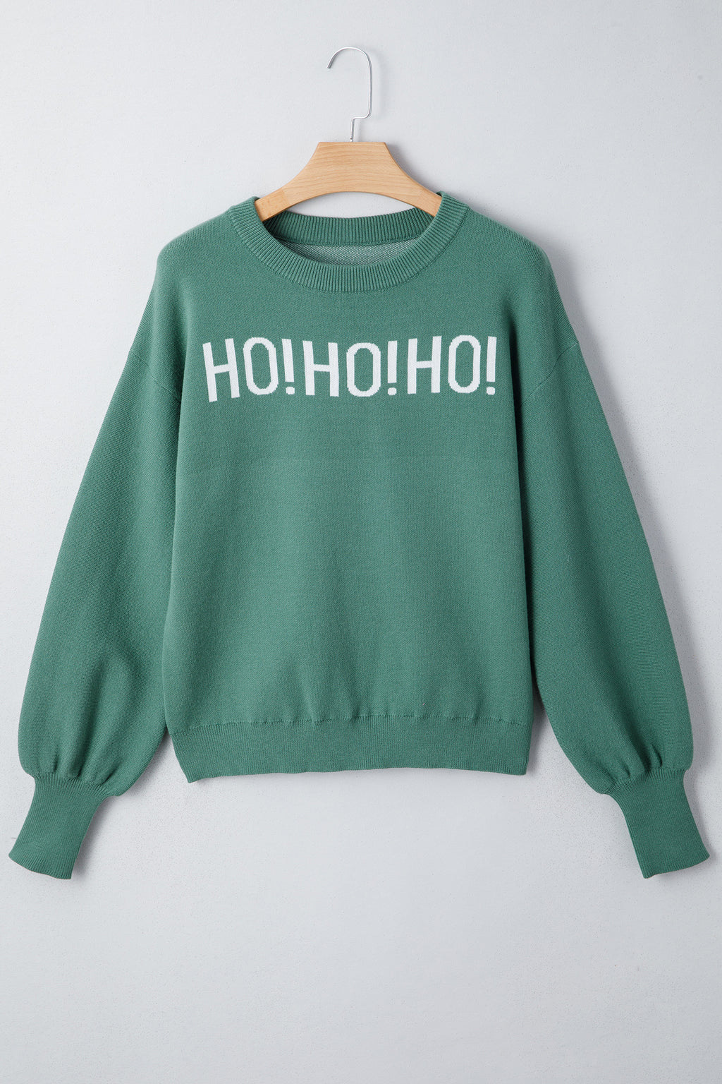 Blackish Green HO HO HO MERRY CHRISTMAS Drop Shoulder Loose Sweater 🇺🇸