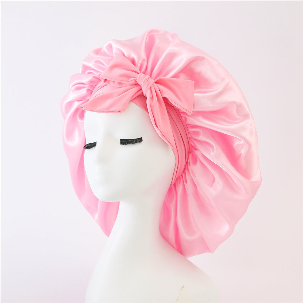 New Silk Bonnet For Sleeping Women Satin Bonnet Hair Bonnet Night Sleep Cap Scarf Wrap For Curly Hair With Tie Band For Curly Hair 🇨🇳