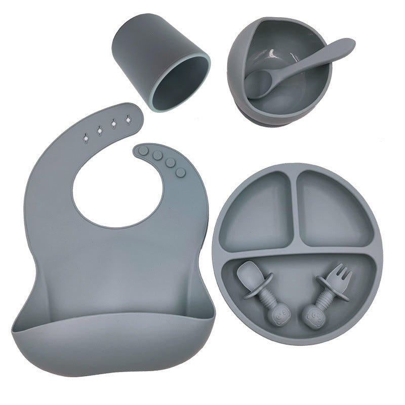 Baby Cutlery Set Silicone Bib Silicone Cup Spoon 🇨🇳