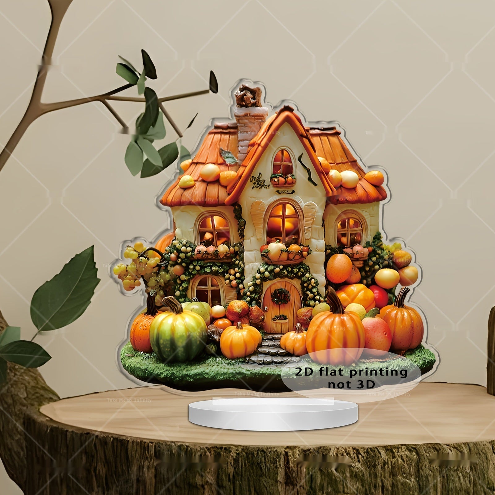 Halloween Pumpkin House Castle Dress Up 2D Flat Acrylic Table Decorative Ornament Gift 🇨🇳