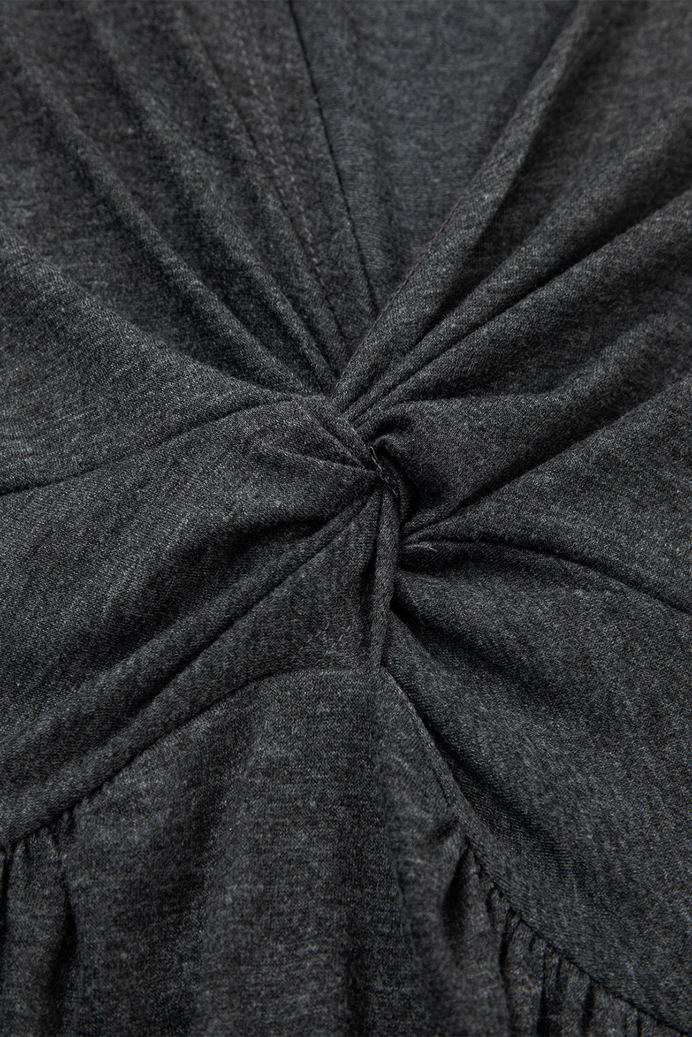Carbon Grey Twisted Bust V Neck Sleeveless Dress 🇨🇳