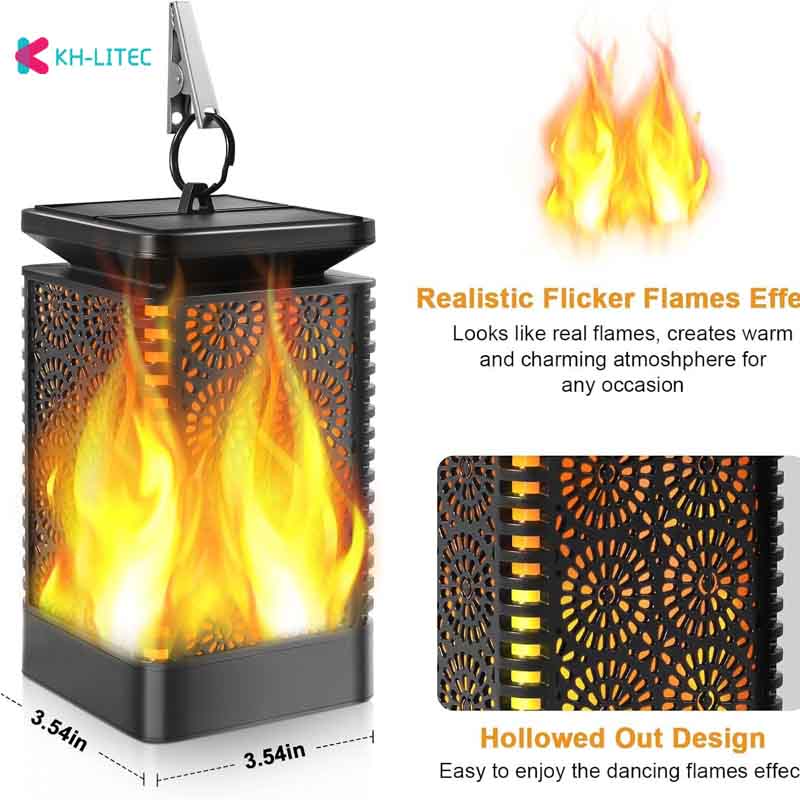 Solar Hanging Flame Torch Lights Flickering Light Waterproof Garden Decoration Outdoor Lawn Path Yard Patio Floor Lamps 🇨🇳