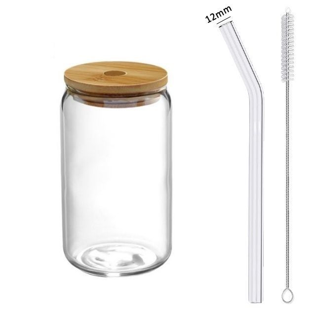 Glass Cup With Lid And Straw Transparent Bubble 🇨🇳