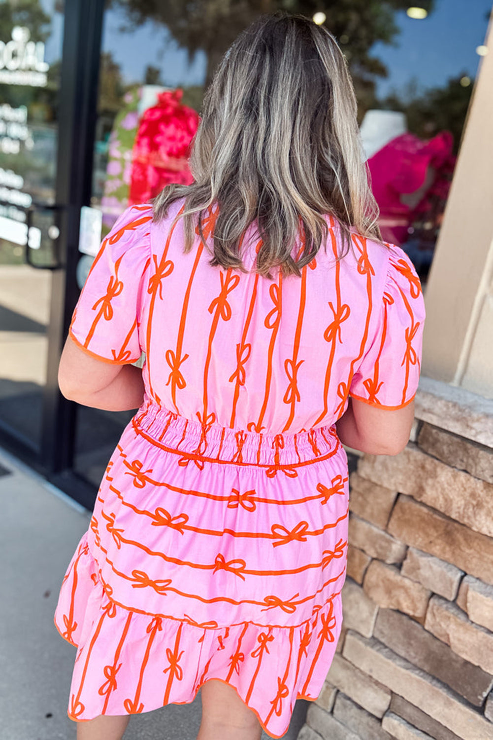 Rose Bow Tastic Clinched Waist Ruffled Plus Size Dress 🇺🇲