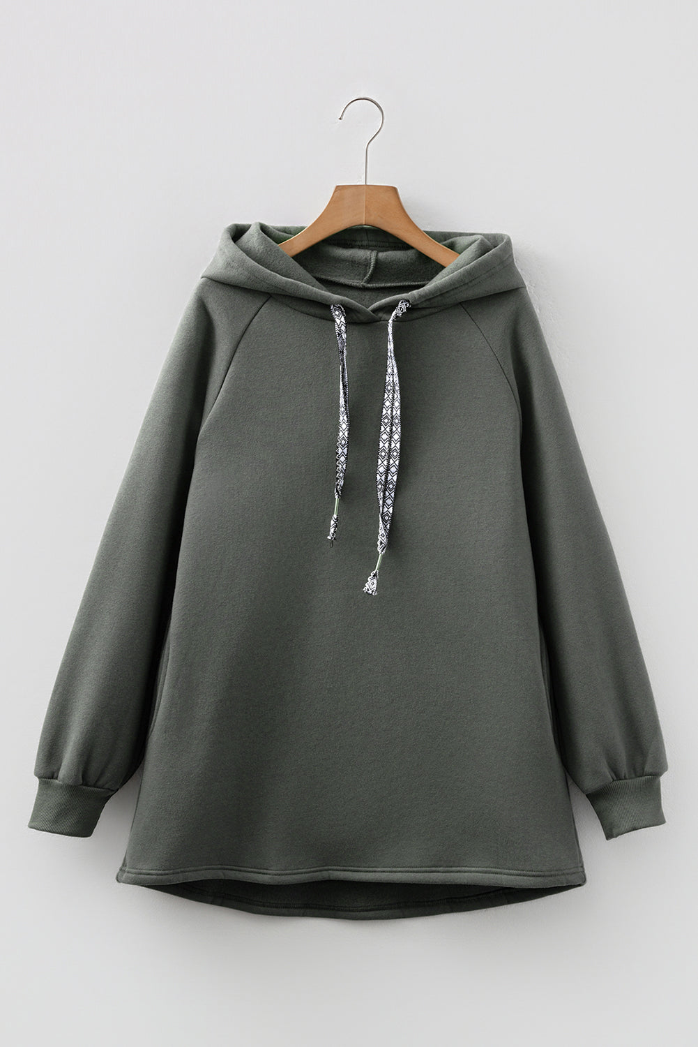 Four Leaf Clover Fleece Lined Adjustable Drawstring Oversize Tunic Hoodie 🇺🇸
