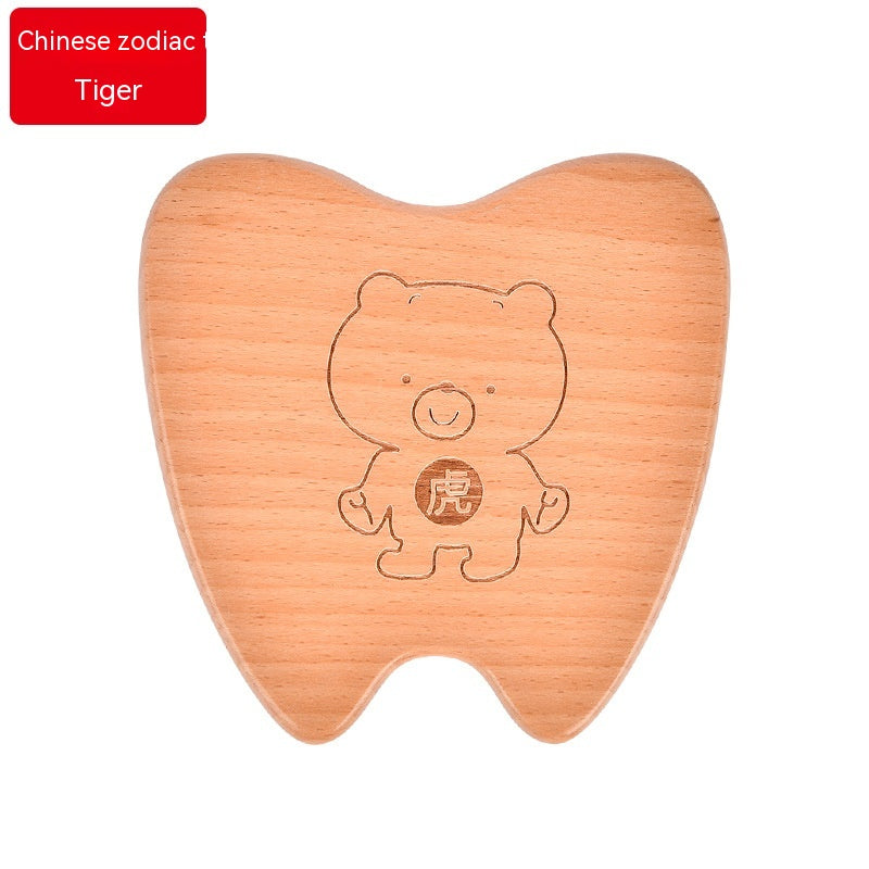 Wooden Baby Souvenir Cartoon tooth holder 🇨🇳