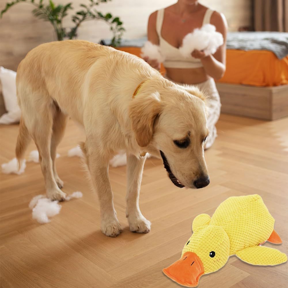 Best Pet Supplies Dog Toys For Small Medium And Large Breeds Cute No-Stuffed And Stuffed Duck With Soft Squeaky Fun For Indoor Puppies And Premium Puppies Plush No Mess Chewing And Playing 🇨🇳