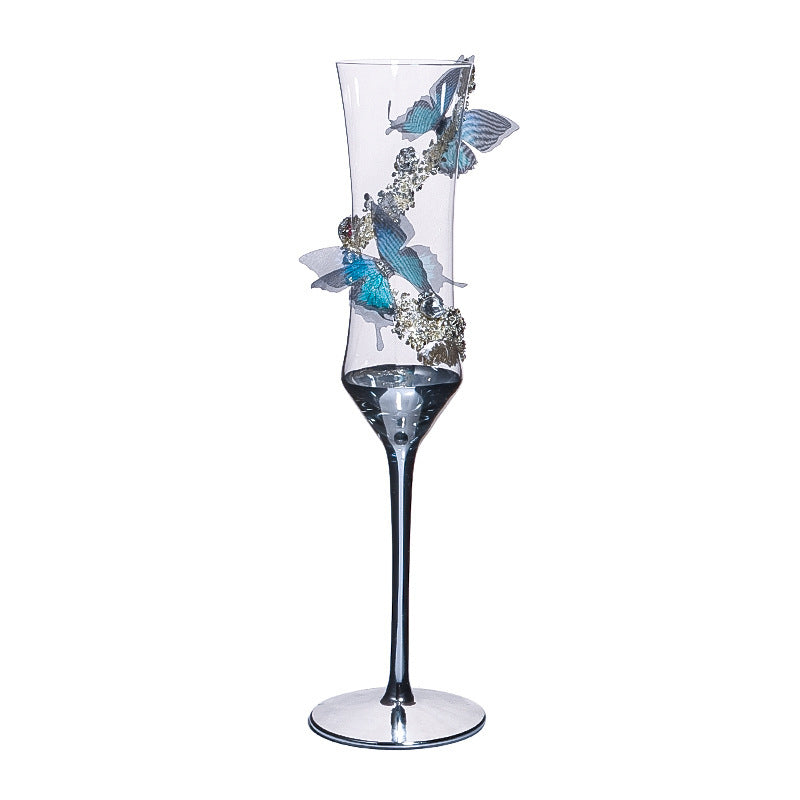 Creative Girdle Champagne Cup Crystal Glass Butterfly Stickers 🇨🇳