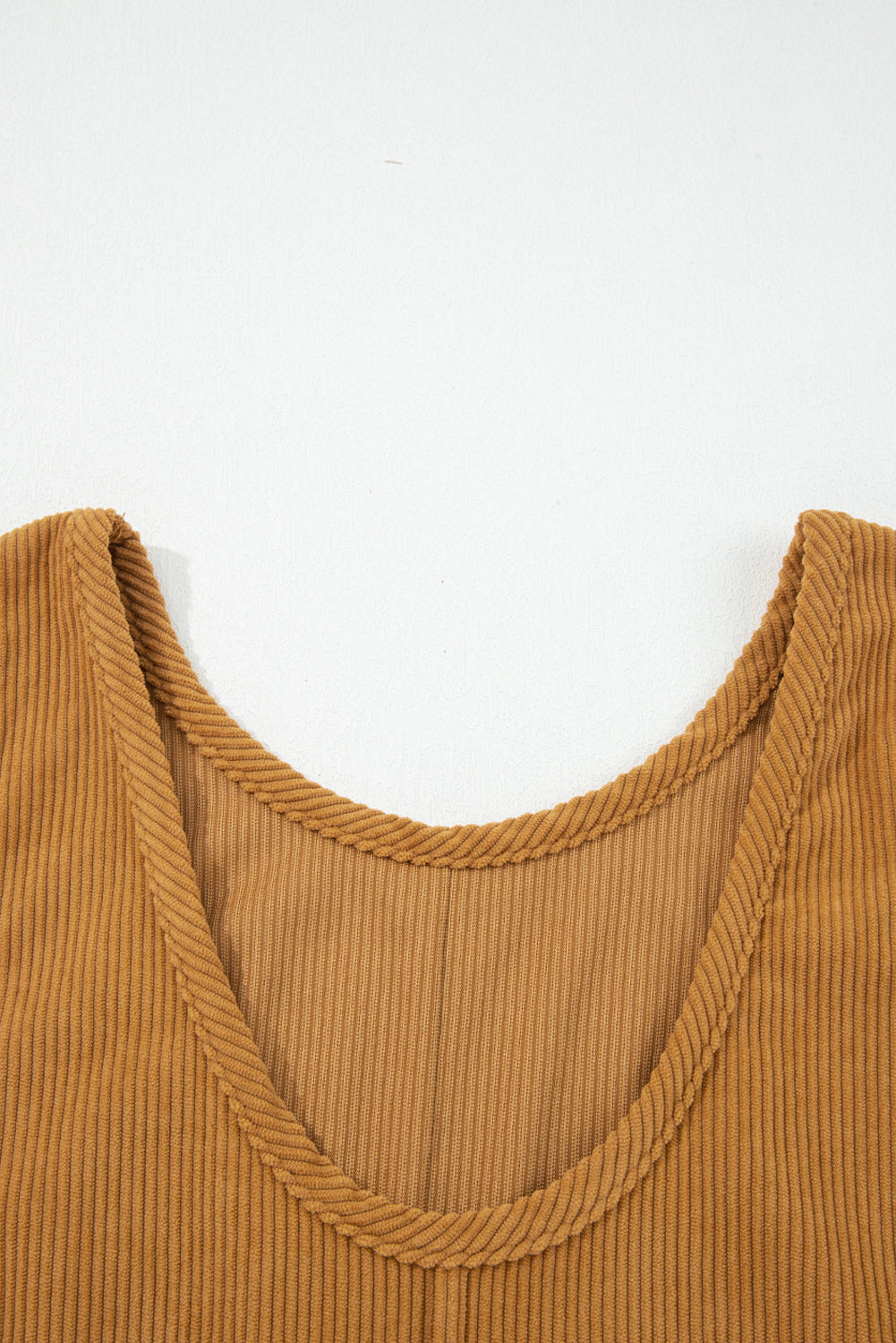 Beige Corduroy Sleeveless Mini Dress With Patched Pockets 🇺🇸