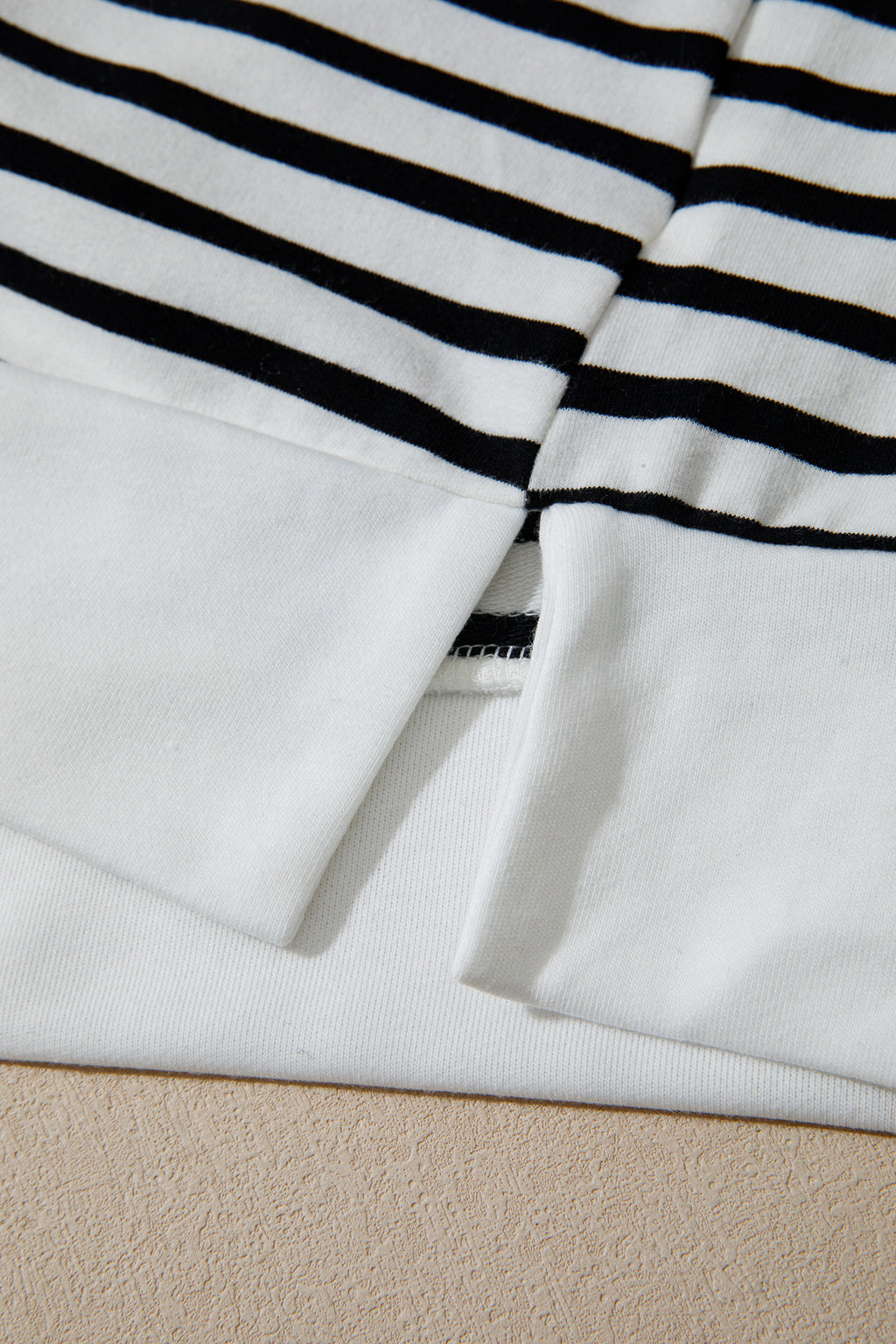 White Stripe Striped Colorblock V Neck Long Sleeve Shift Plus Size Blouse 🇺🇸