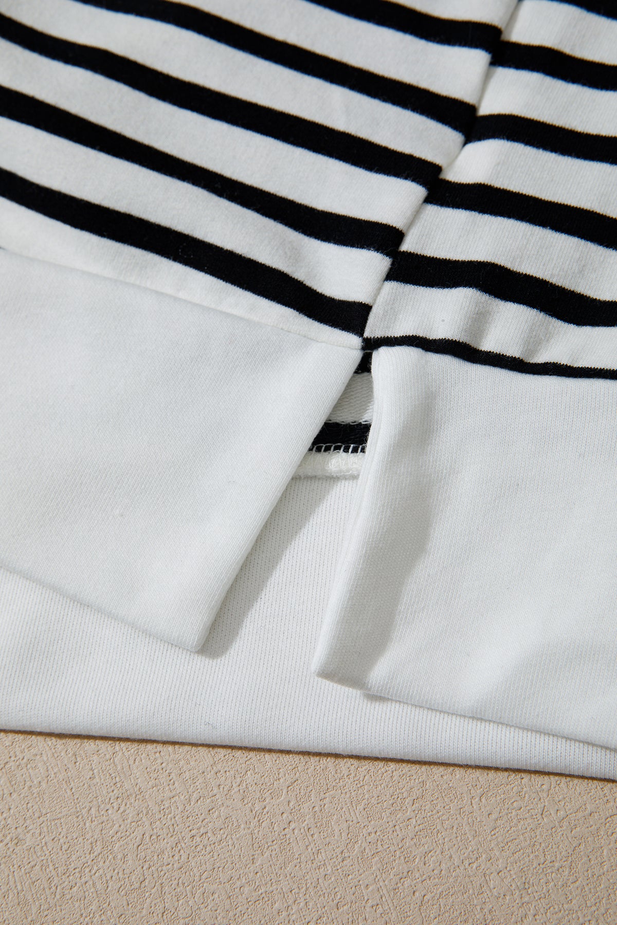 White Stripe Striped Colorblock V Neck Long Sleeve Shift Plus Size Blouse 🇺🇸