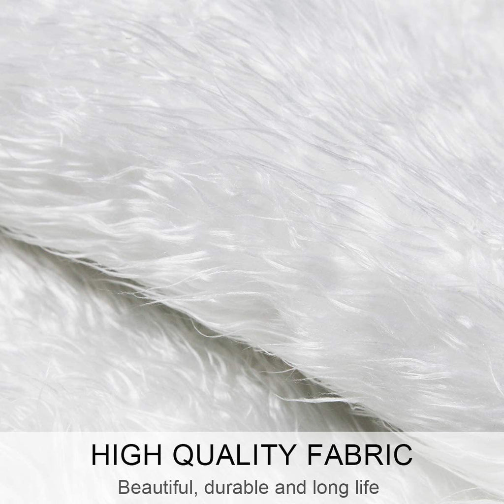 White Christmas Tree Skirt Plush Faux Fur Xmas Carpet Tree Decoration 🇬🇧
