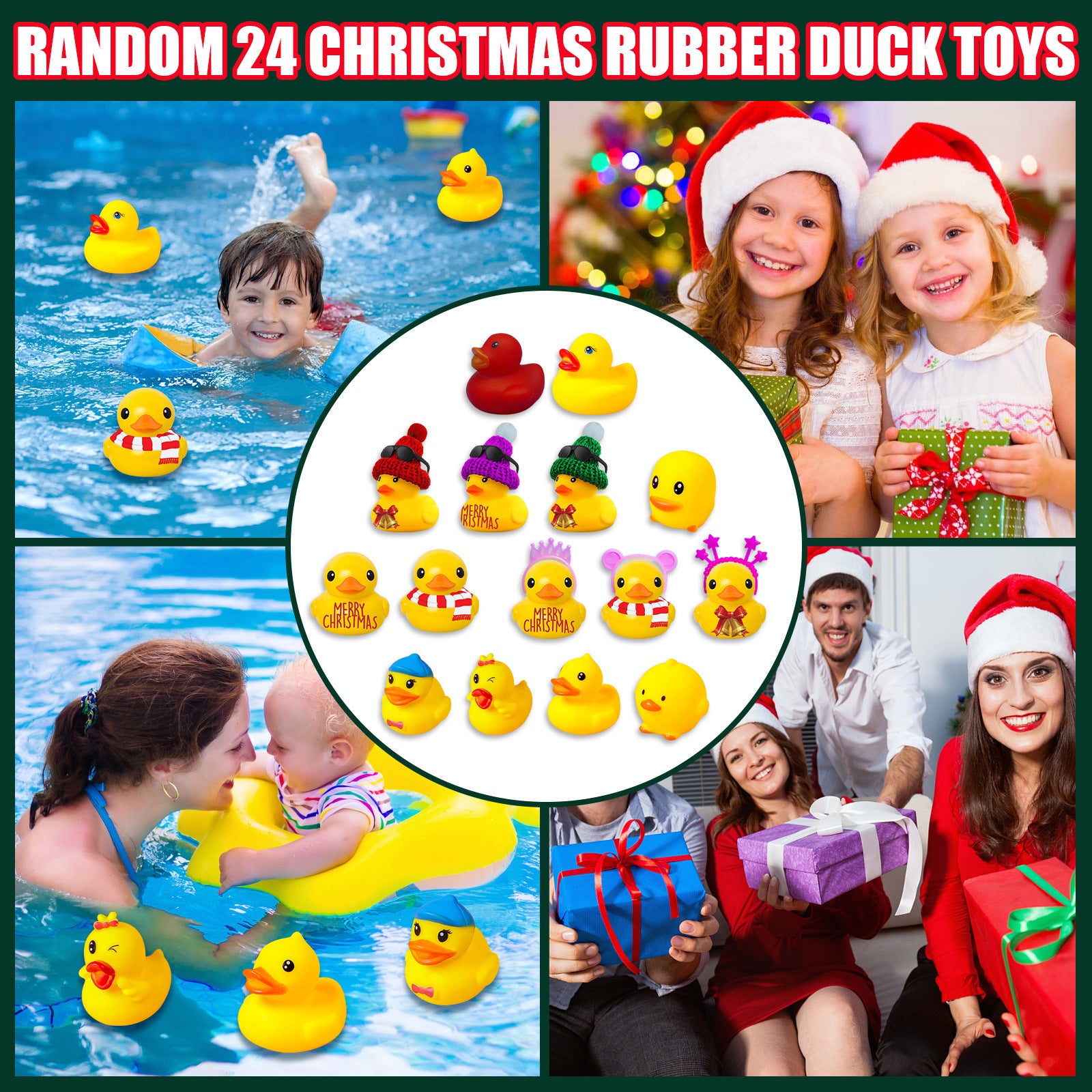 24 Days Countdown Christmas Advent Calendar Set Funny Ducks Bath Toy For Kids Animals Advent Calendar Christmas Xmas Gifts 🇨🇳