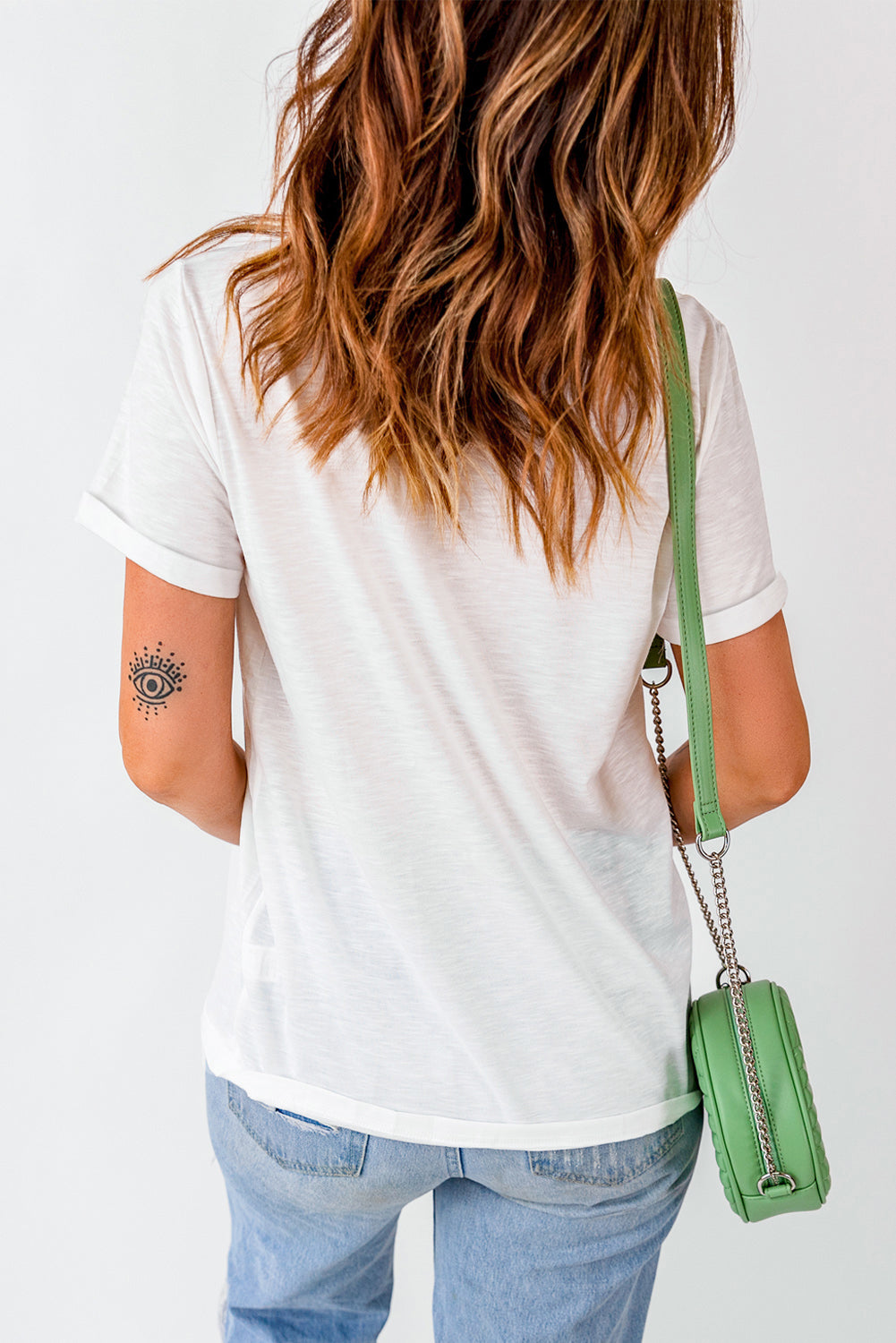 White Playful Ghost Patched Cotton Blend T Shirt 🇺🇸