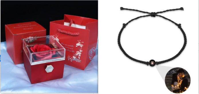 Rotating Soap Flower Rose Gift Box Creative Rotating Rose Jewelry Packaging Box 🇨🇳