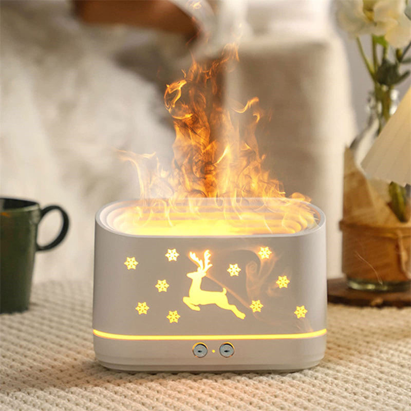 Elk Flame Humidifier Diffuser Mute Household Atmosphere Lamp Christmas Home Decorations 🇨🇳