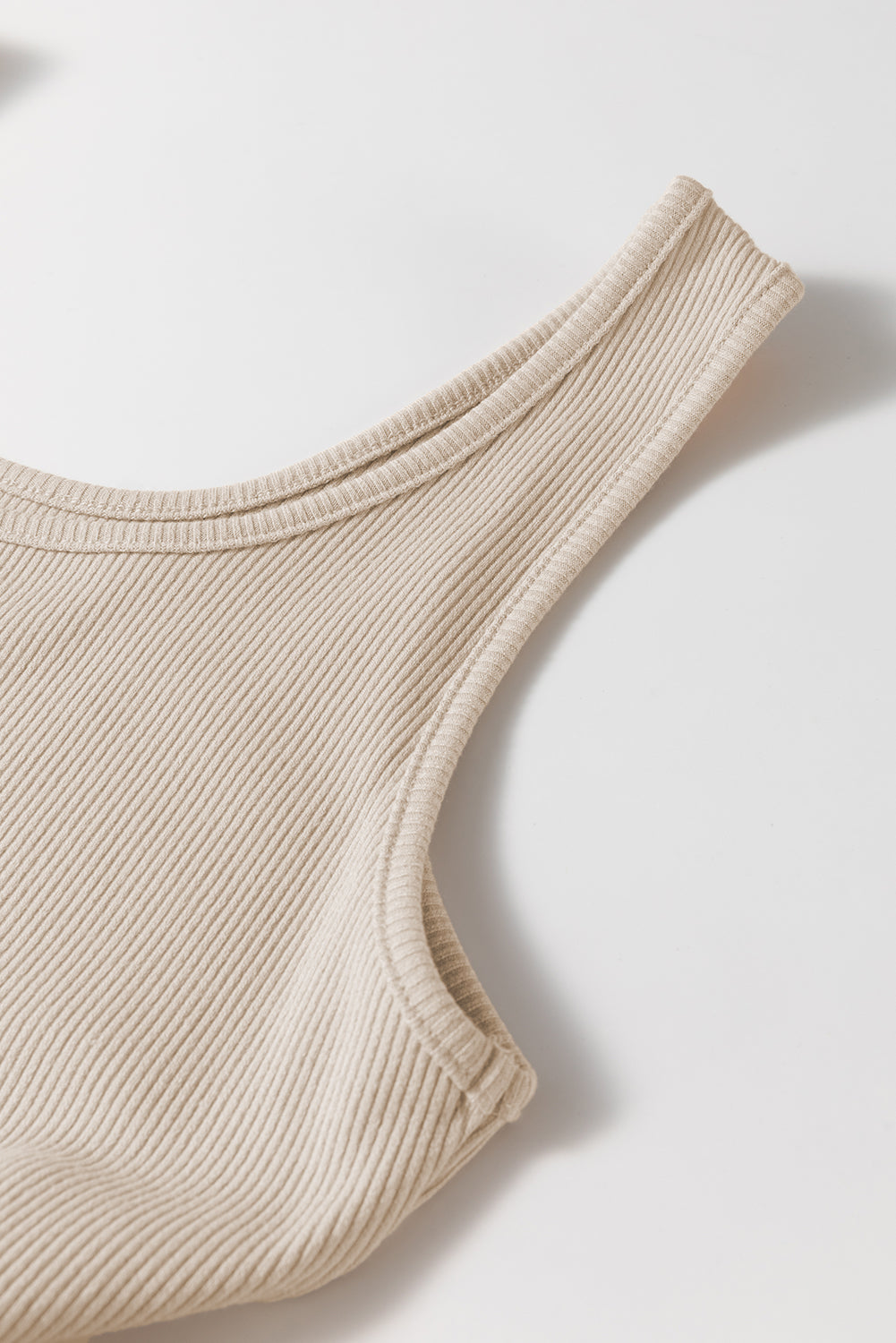 Beige Scoop Neck Ribbed Bodice Pleated Sleeveless Long Dress 🇨🇳