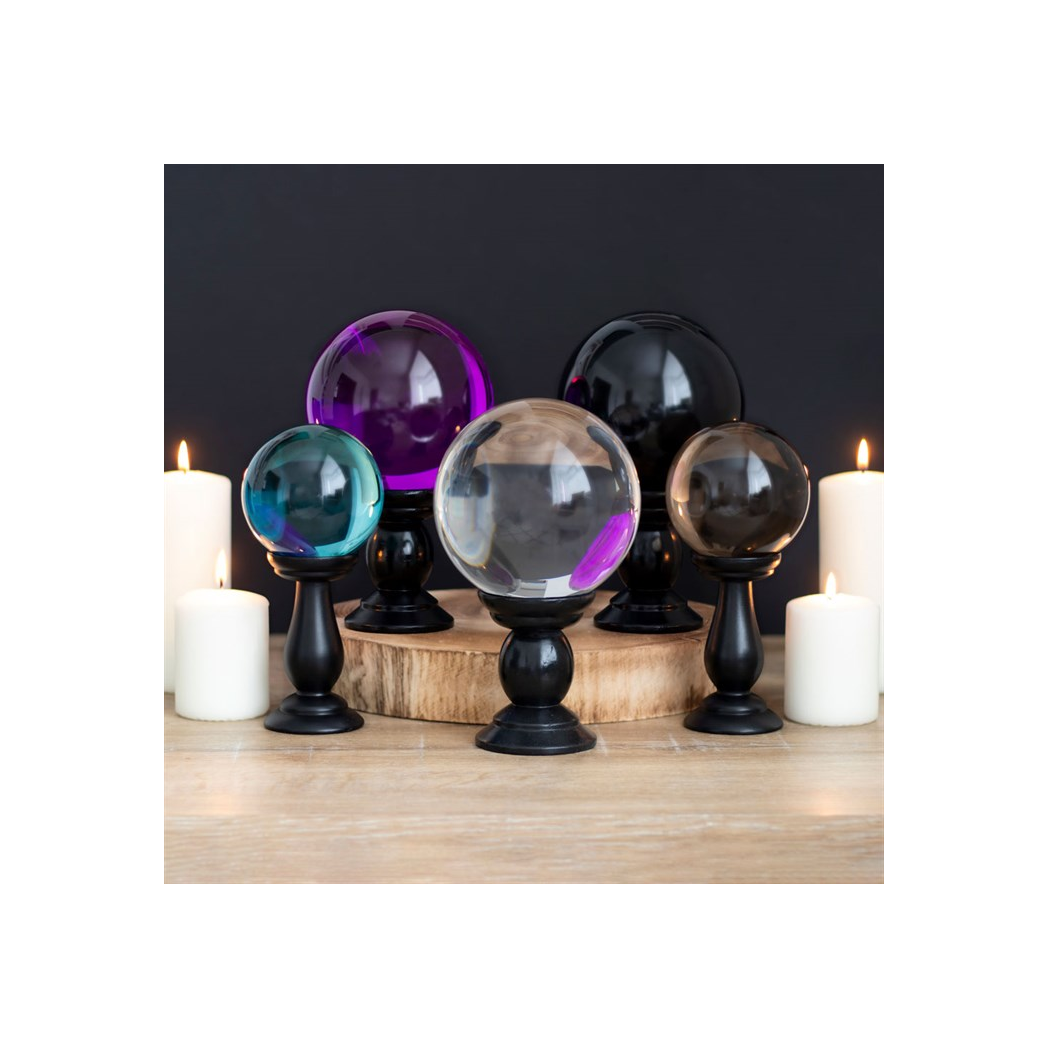 Small Teal Crystal Ball on Stand 🇬🇧