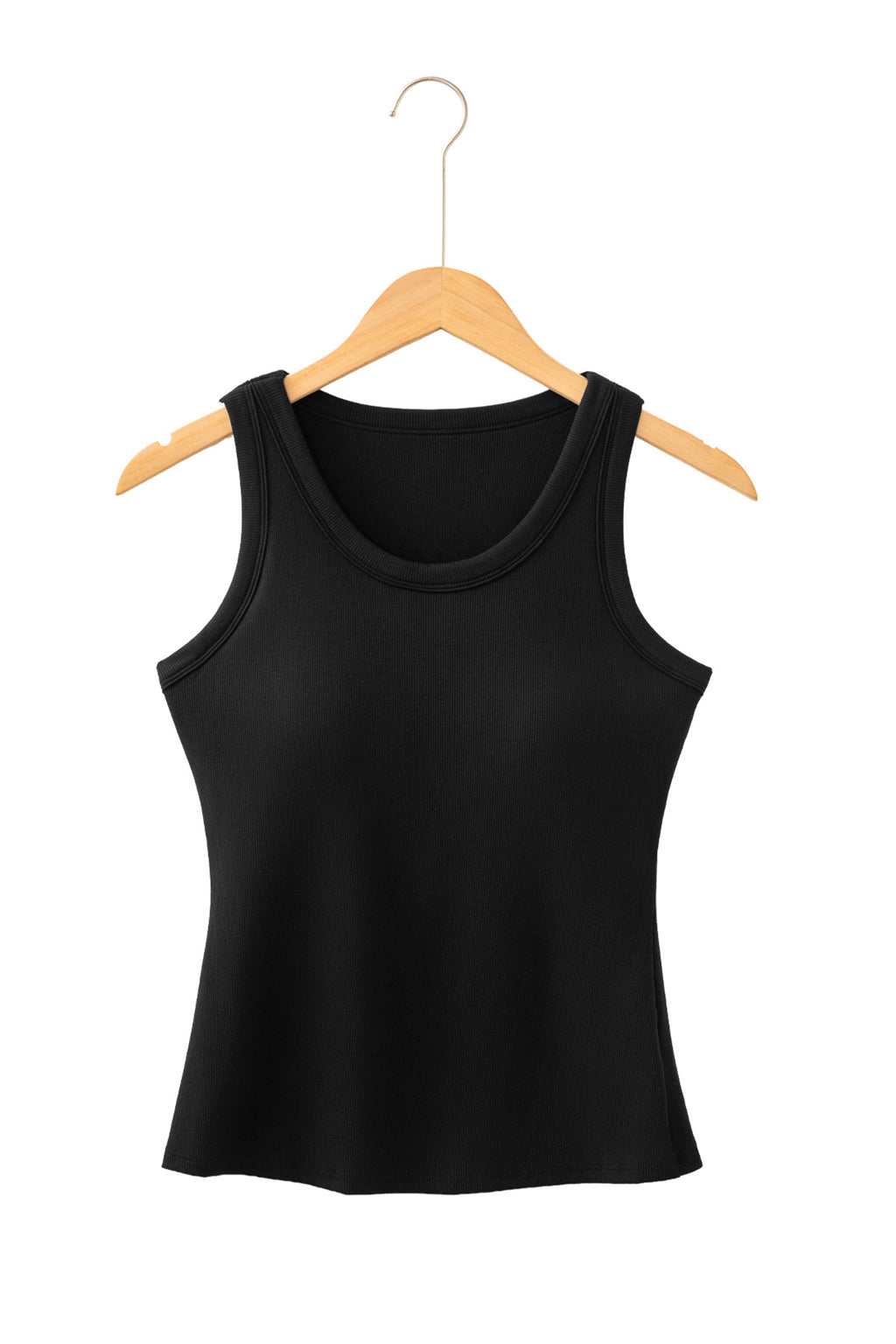 Black Slim Ribbed Padded Tank Top 🇺🇸
