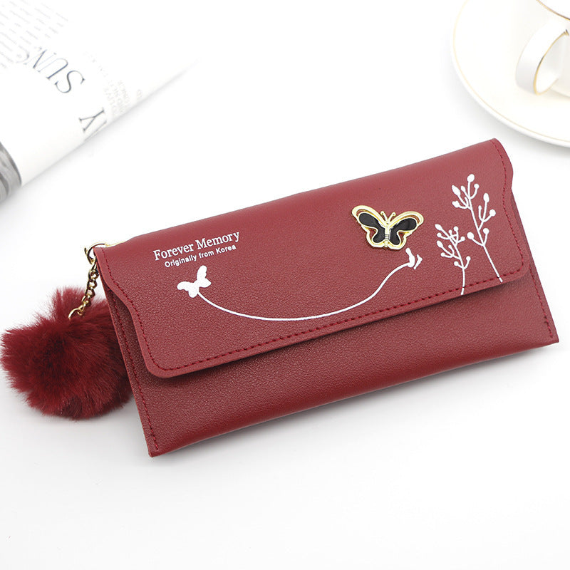 Ladies' Long Wallet With Butterfly Flowers And Simple Loose Change 🇨🇳