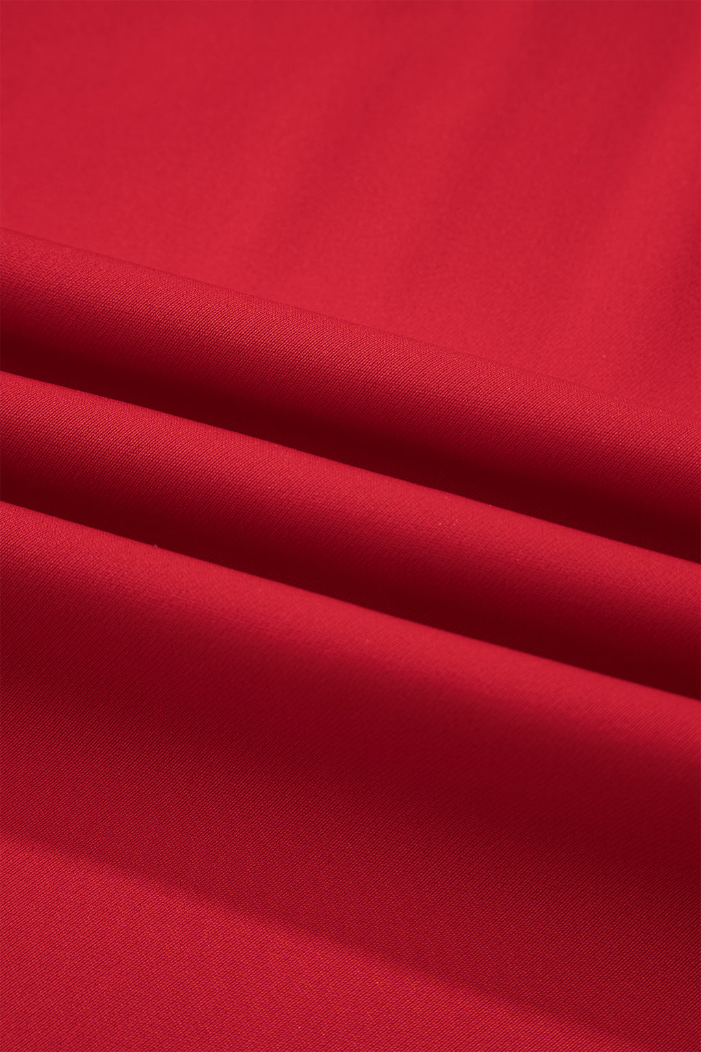 Fiery Red Pleated Detail Pull On High Elastic Waist Loose Straight Pants 🇺🇸