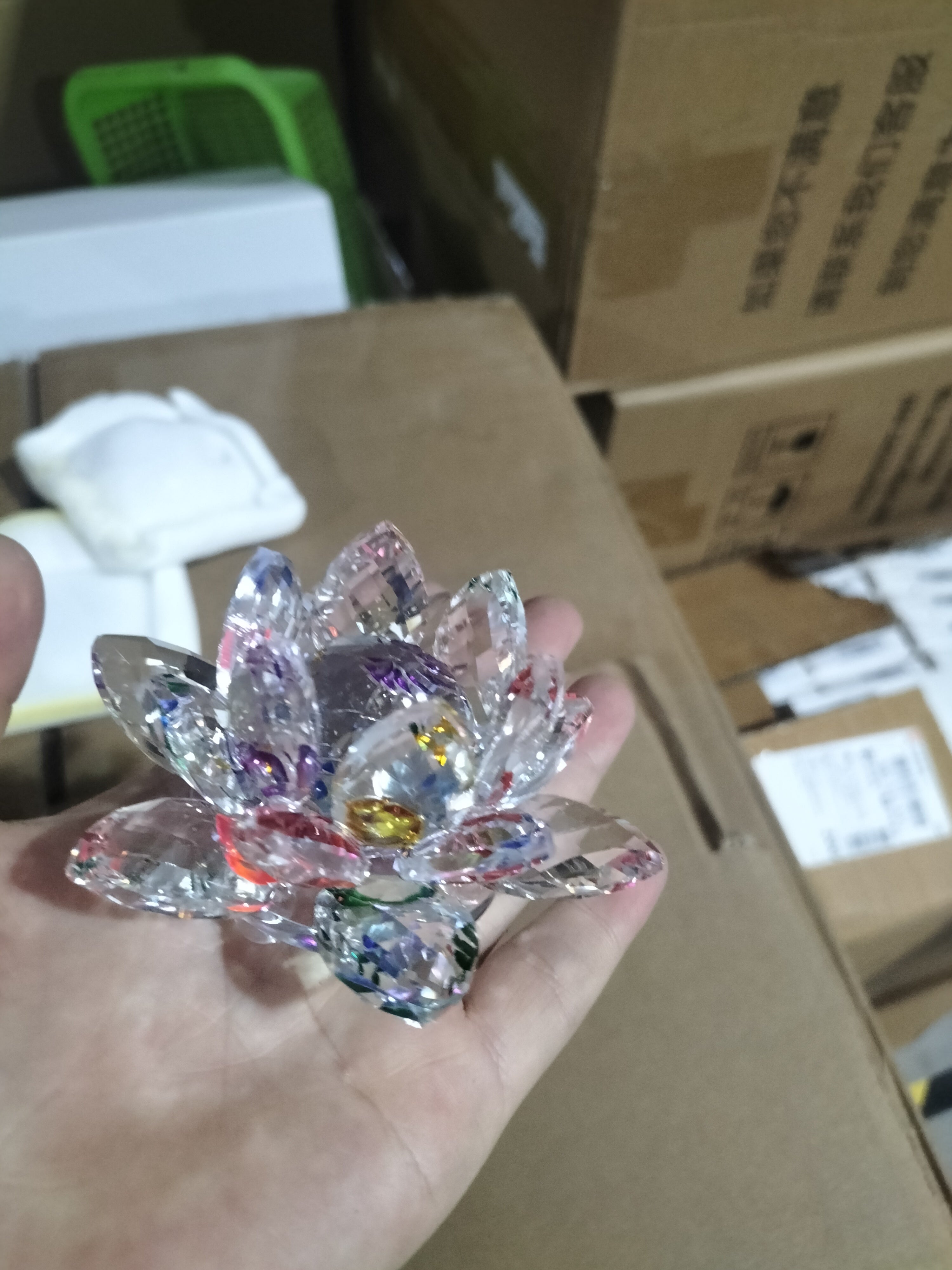 80mm Quartz Crystal Lotus Flower Crafts Glass Paperweight Fengshui Ornaments Figurines Home Wedding Party Decor Gifts Souvenir 🇨🇳