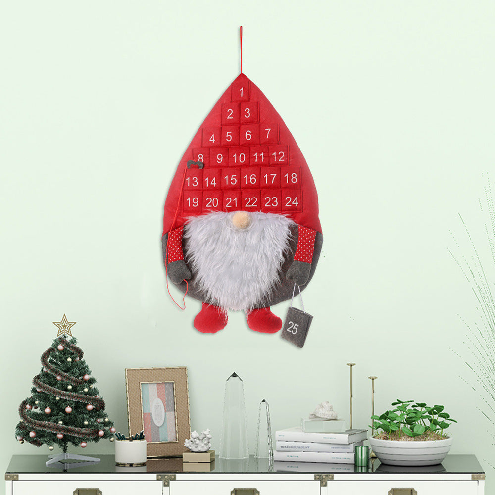 Christmas Advent Calendar Santa Claus Faceless Doll Hanging Christmas Decor 🇨🇳